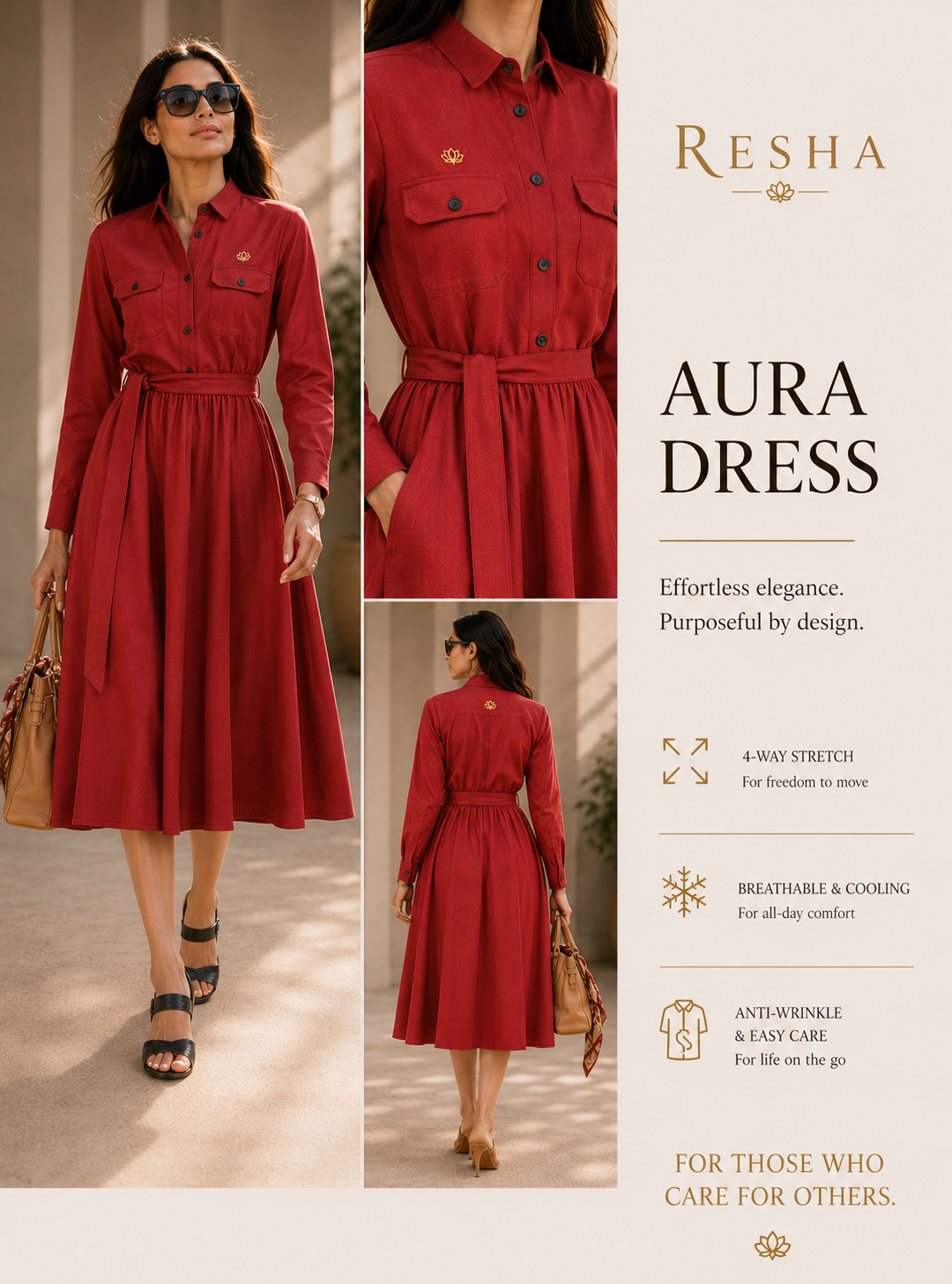 Aura Dress™ Crimson RESHA apparel house chapter